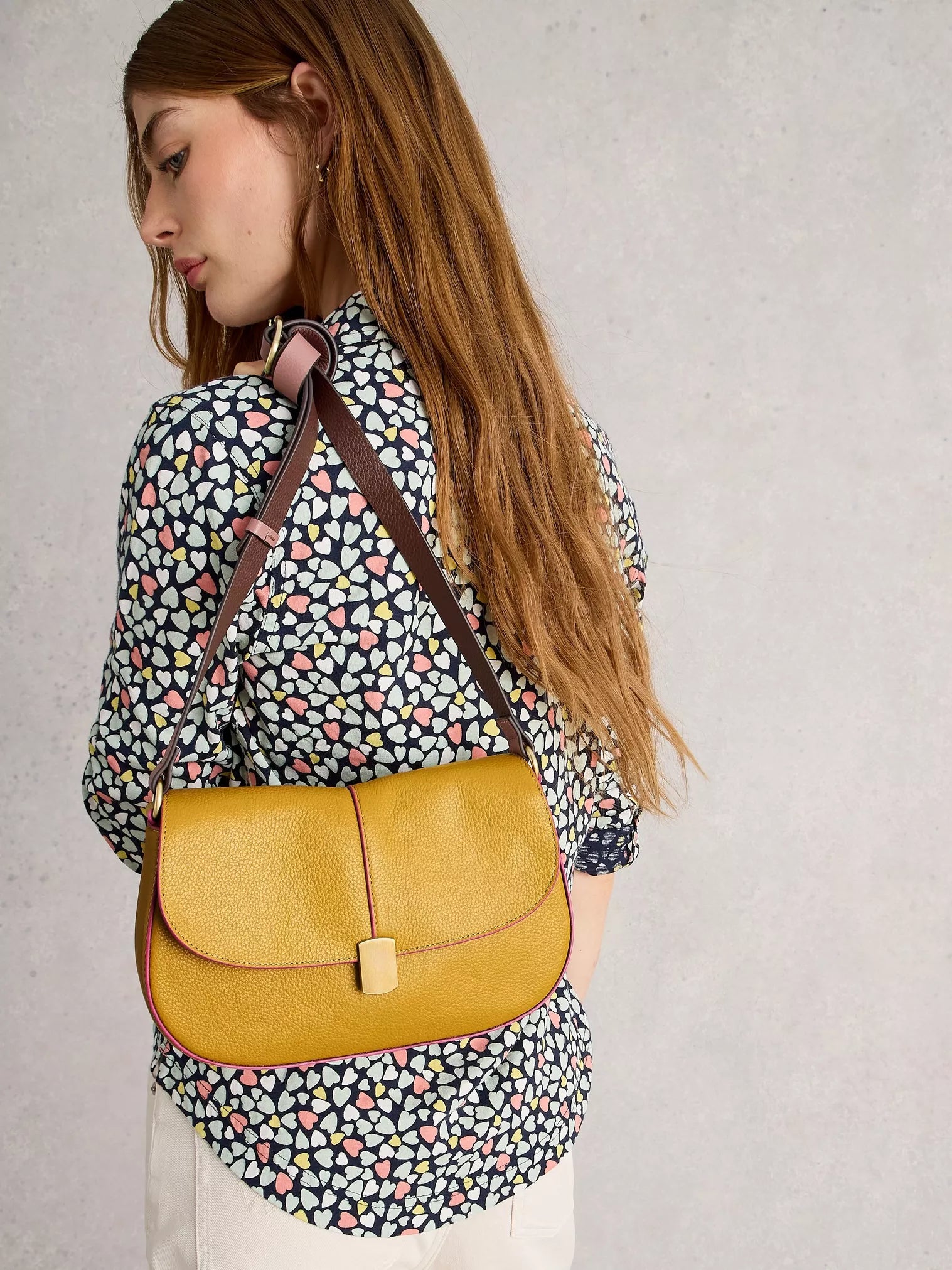 White Stuff Silvy Lock Crossbody Bag Dark Chart