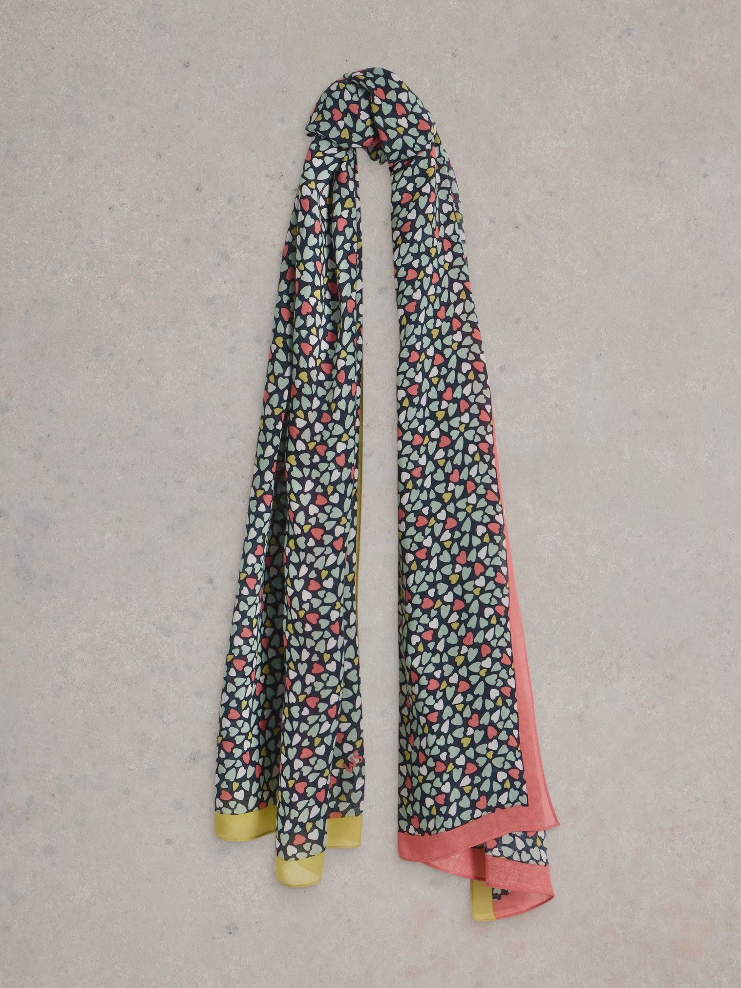 White Stuff Sophie Printed Scarf Navy Print