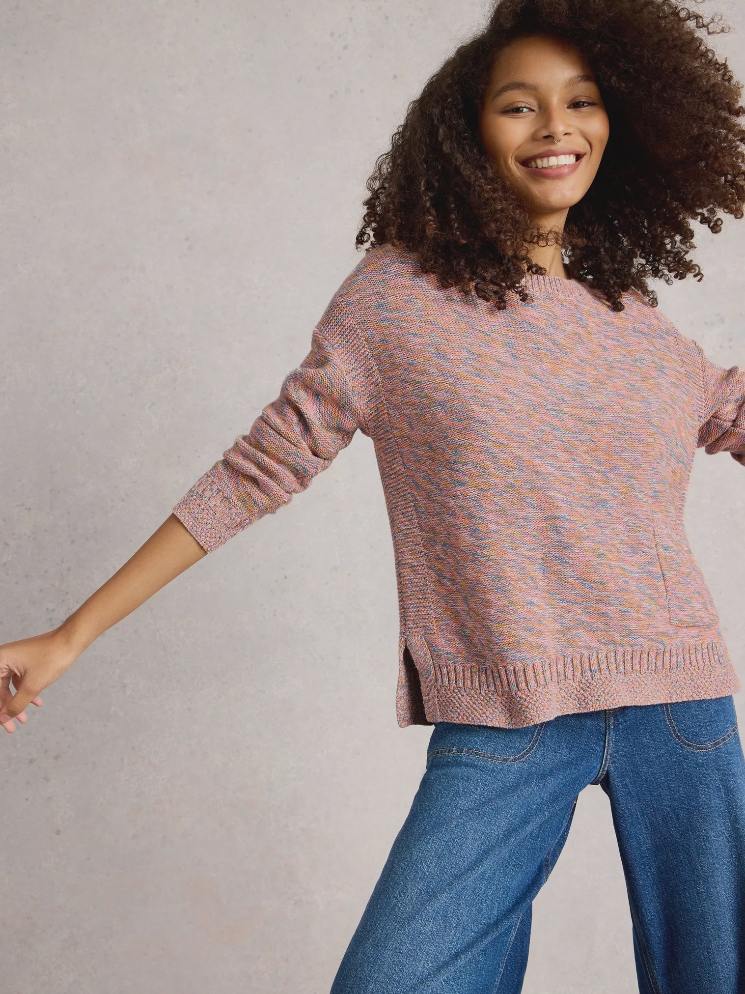 White Stuff Victoria Jumper Pink Multi