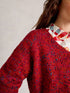 White Stuff Texture V-Neck Jumper Mid Red