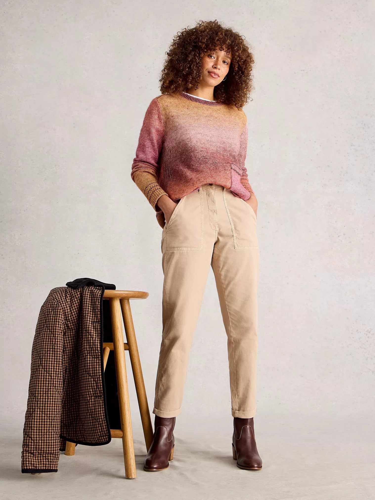 White Stuff Lilbet Jumper Brown Multi