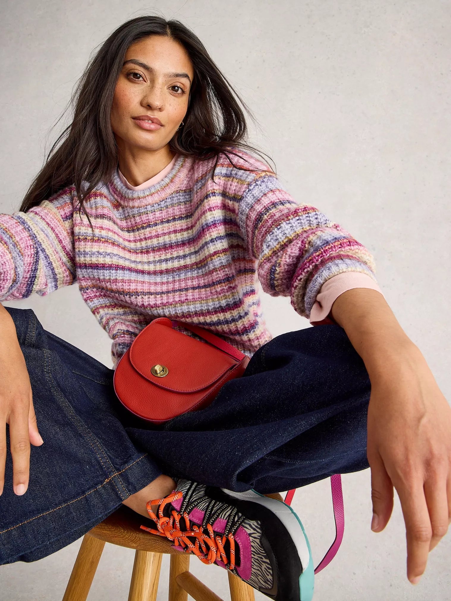 White Stuff Suzanna Spacedye Jumper Pink Multi