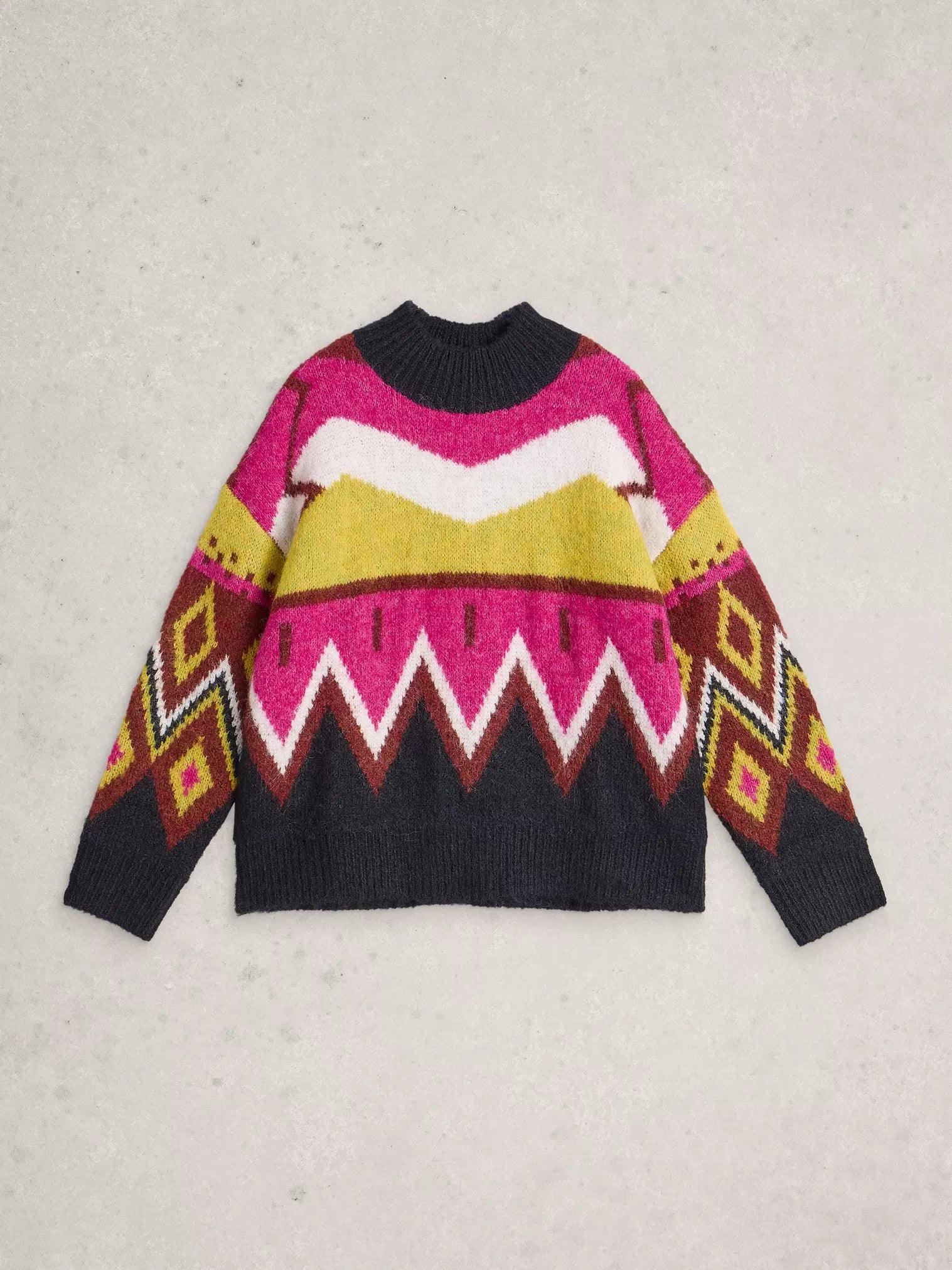 White Stuff Alice Abstract Jumper Grey Multi