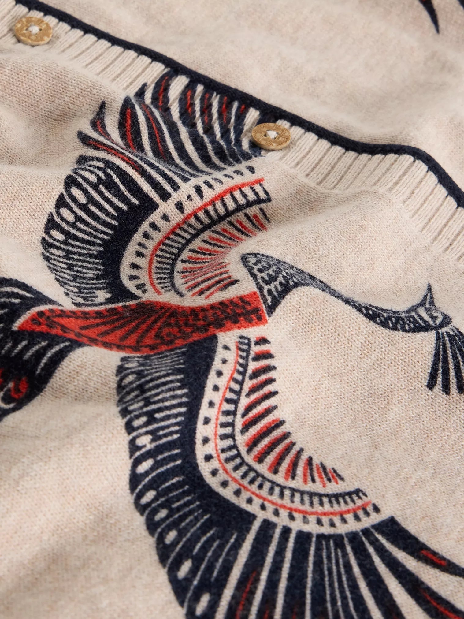 White Stuff Lulu Print Cardi Natural Print