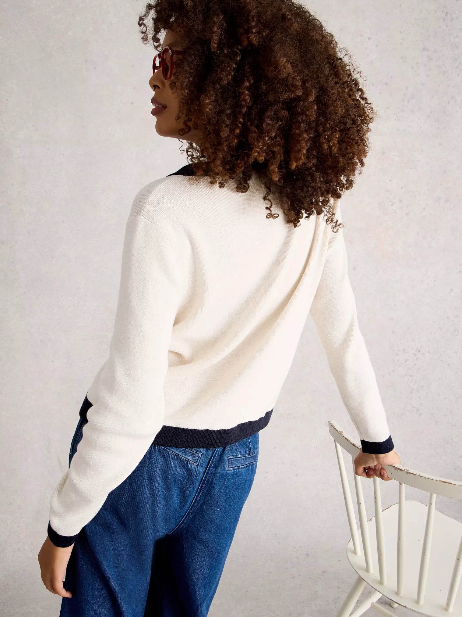 White Stuff Charlotte Cardi Natural Multi