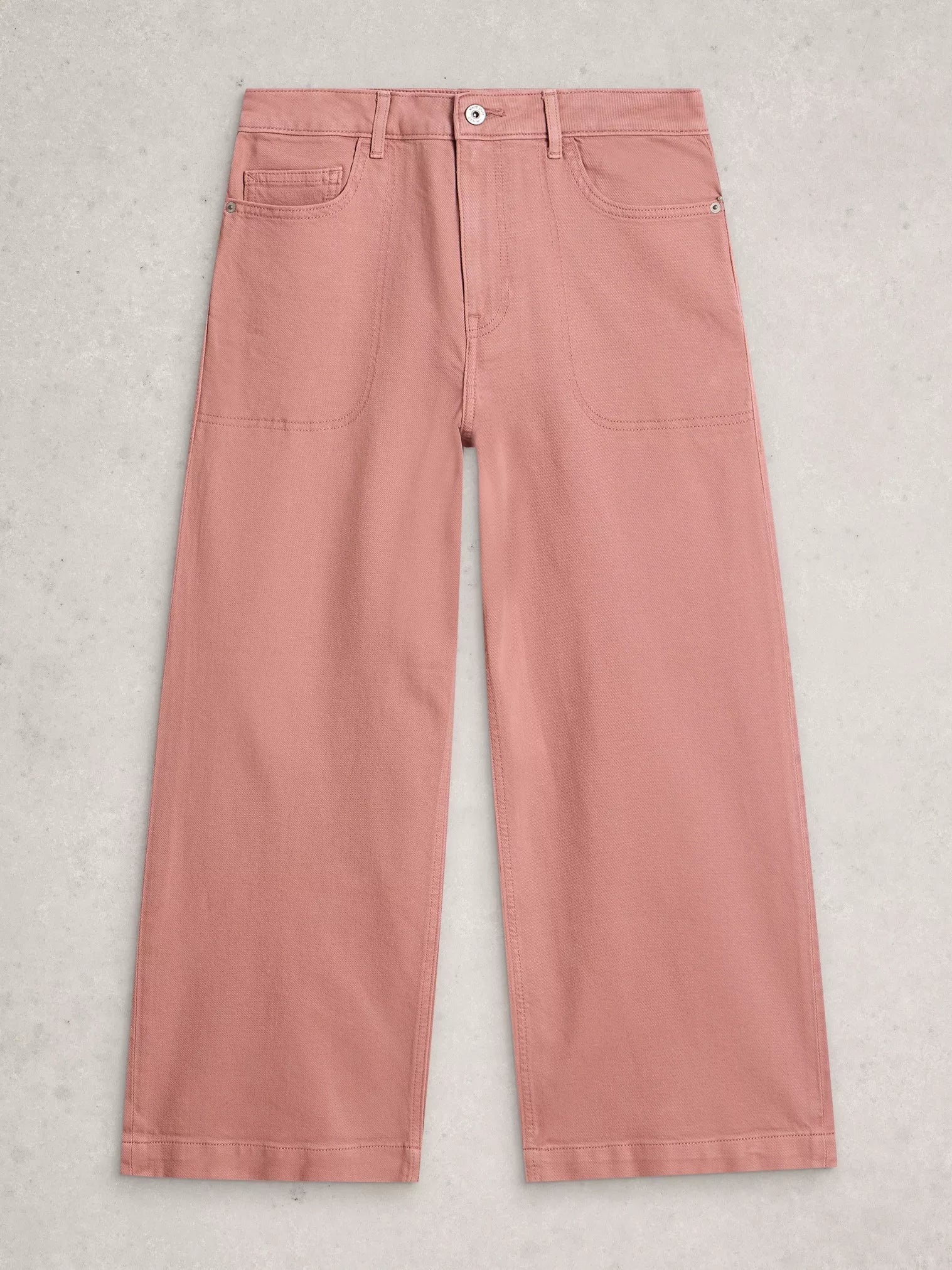 White Stuff Tia Wide Leg Crop Jean Dusty Pink