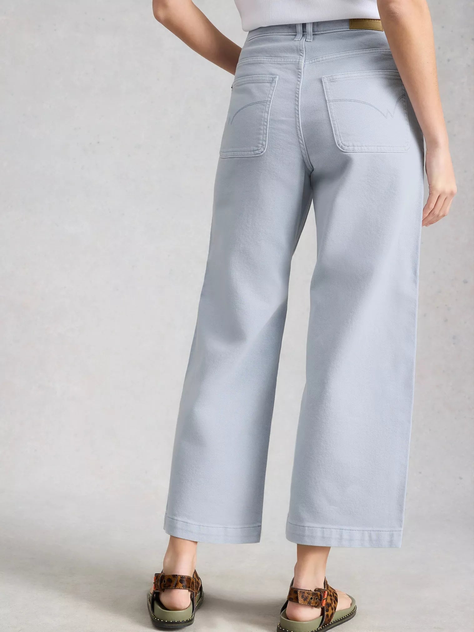 White Stuff Tia Wide Leg Crop Jean Light Blue