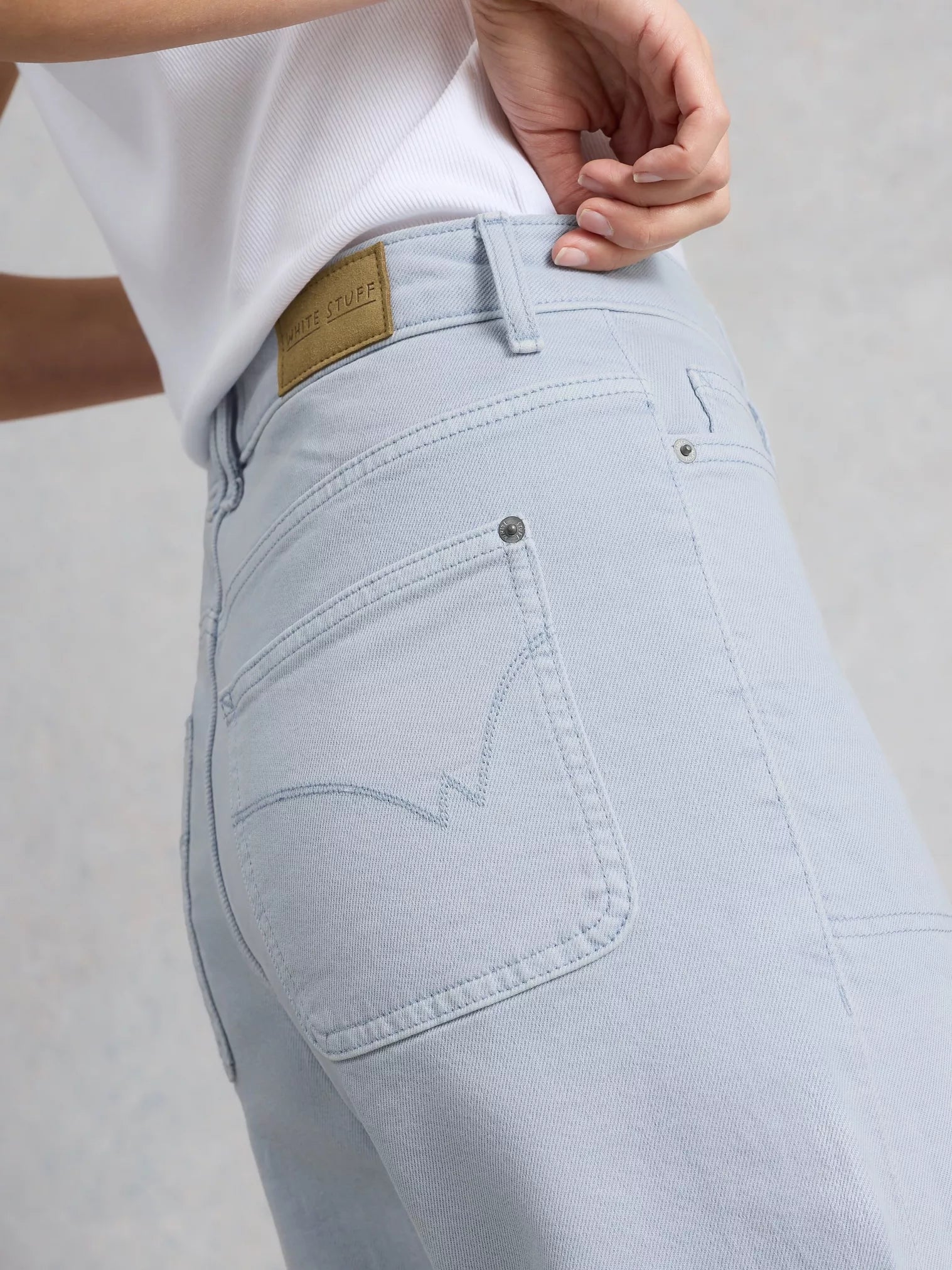 White Stuff Tia Wide Leg Crop Jean Light Blue
