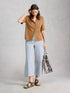 White Stuff Tia Wide Leg Crop Jean Light Blue