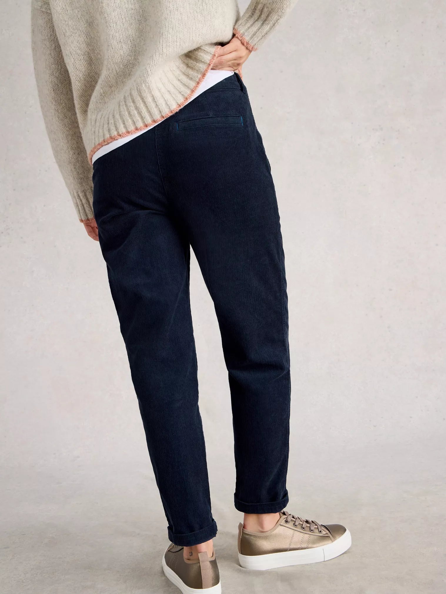 White Stuff Twister Cord Trouser Dark Navy