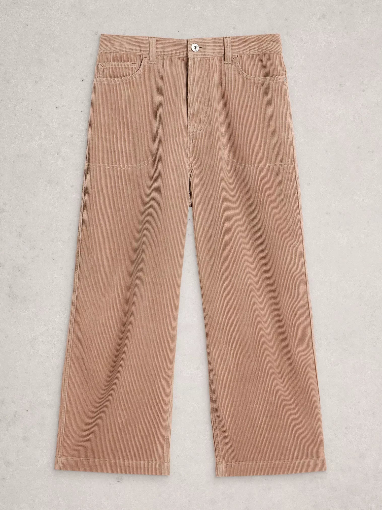 White Stuff Tia Cord Wide Leg Crop Light Natural