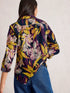White Stuff Sophie Organic Cotton Shirt Navy Print
