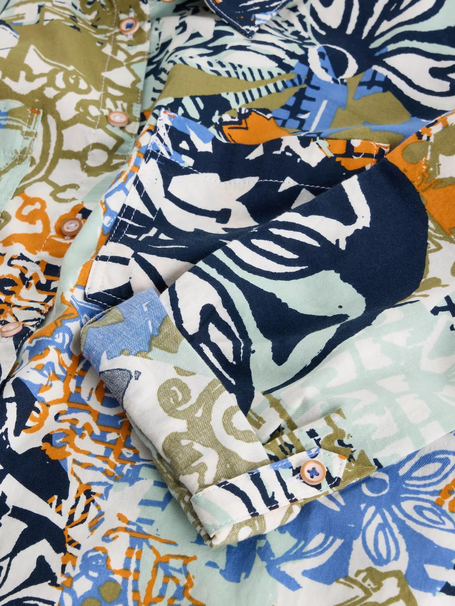 White Stuff Sophie Organic Cotton Shirt Orange Multi