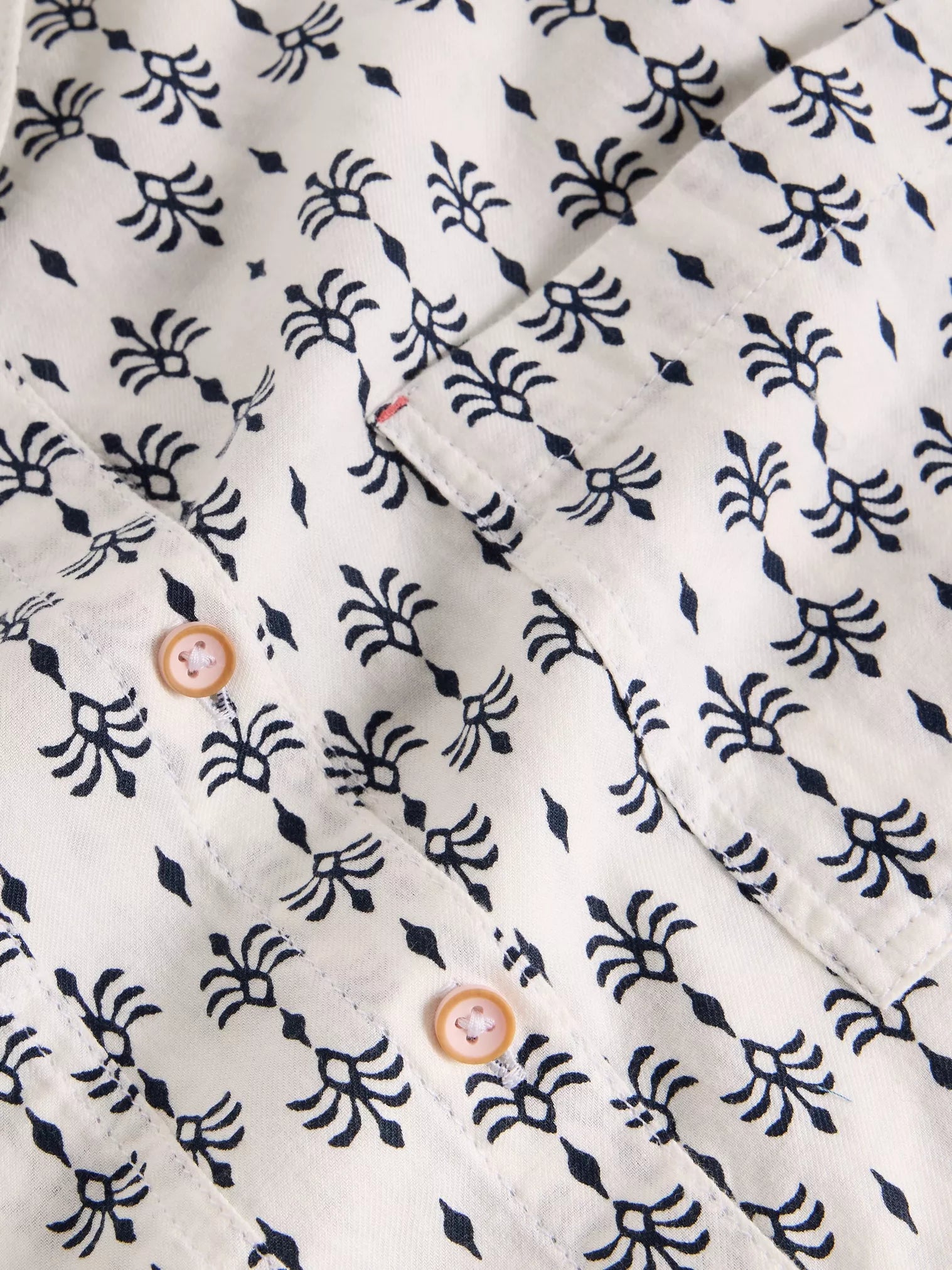 White Stuff Sophie Organic Cotton Shirt White Print