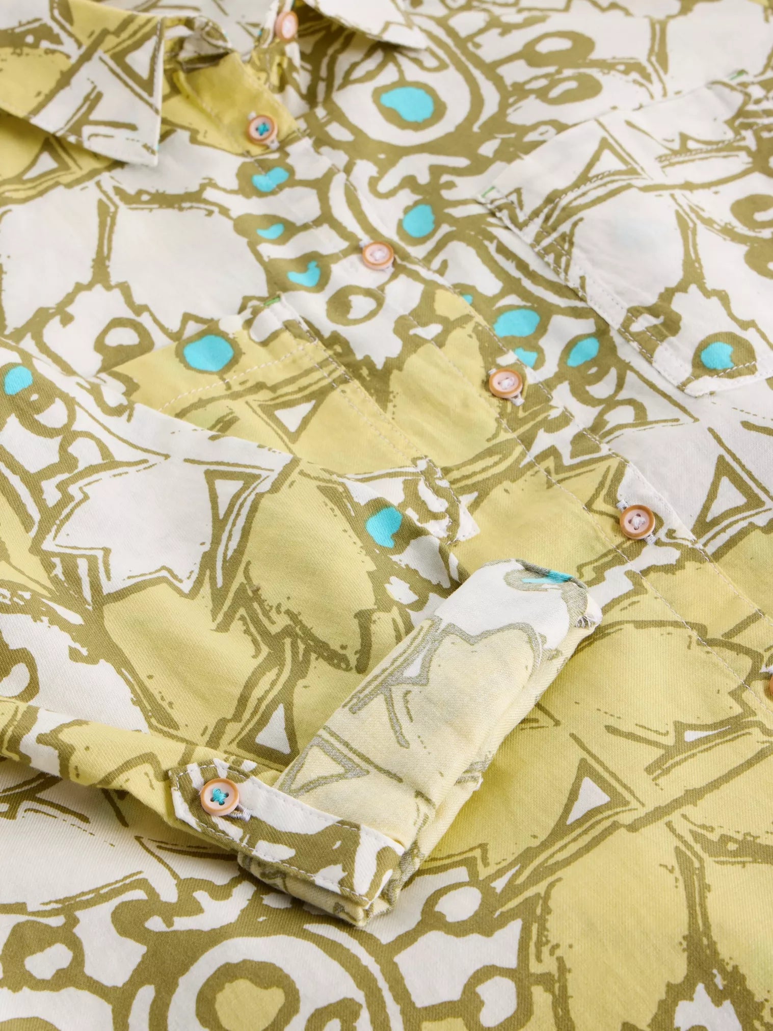 White Stuff Sophie Organic Cotton Shirt Yellow Multi
