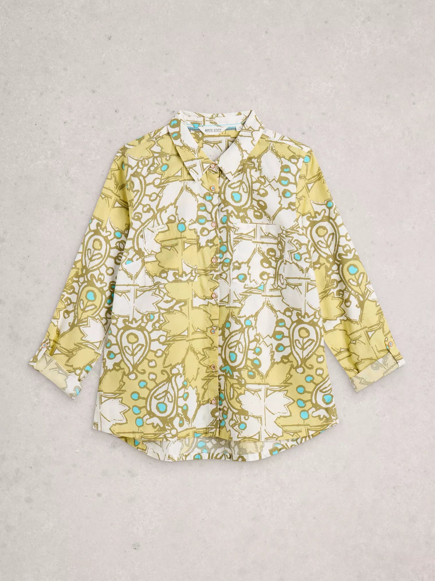 White Stuff Sophie Organic Cotton Shirt Yellow Multi