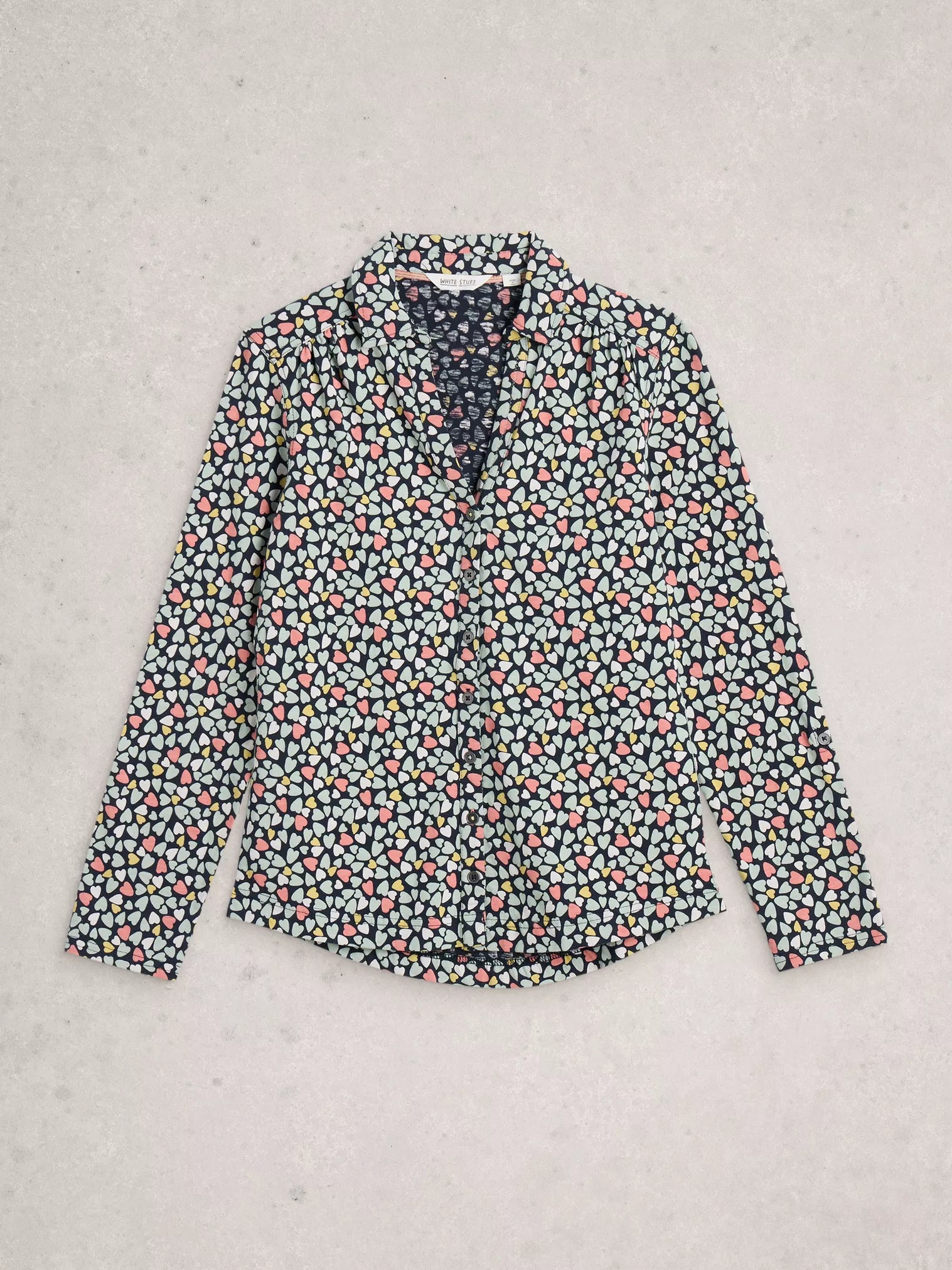 White Stuff Annie Jersey Shirt Blue Multi.
