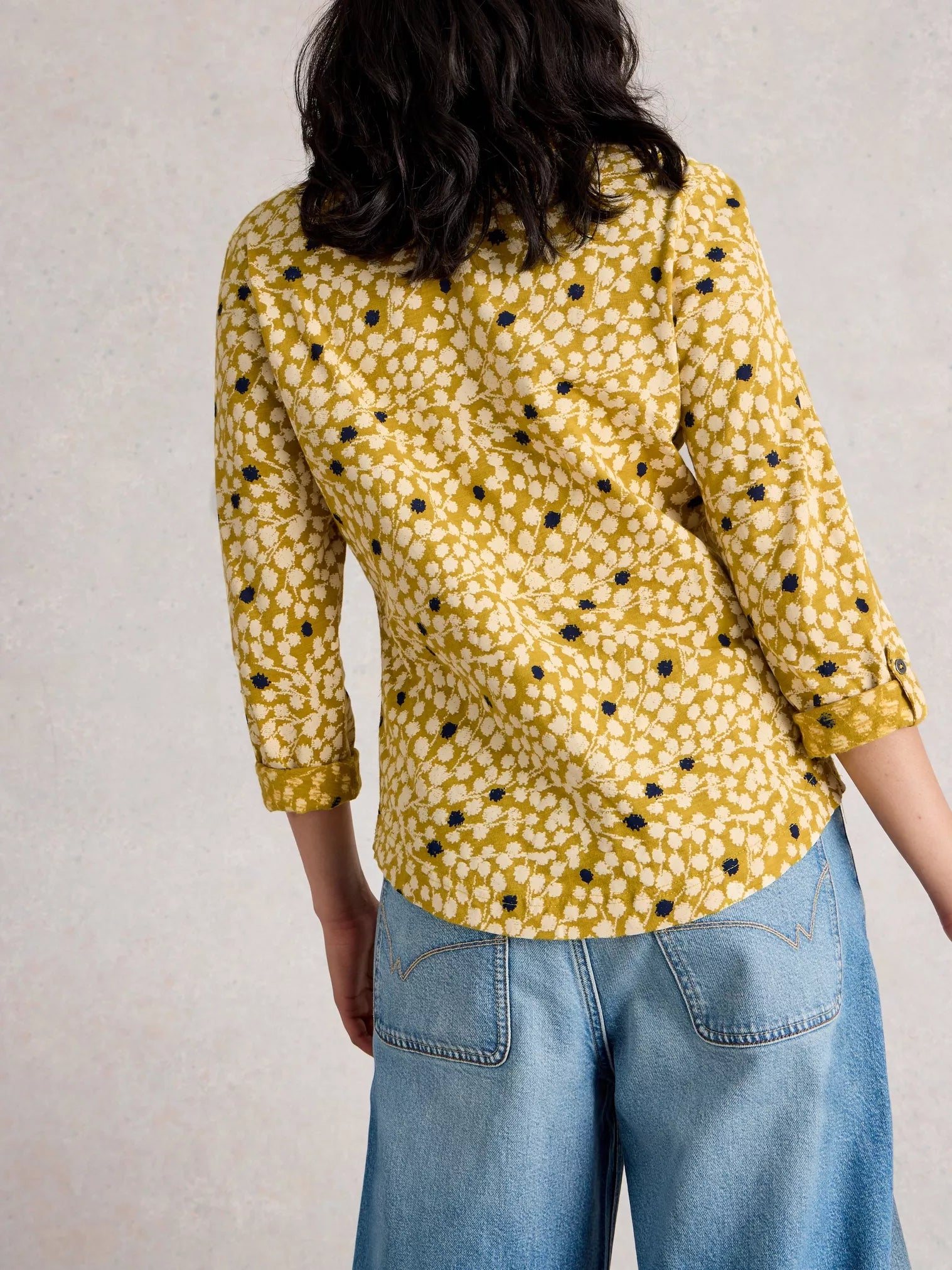 White Stuff Annie Jersey Shirt Chart Multi