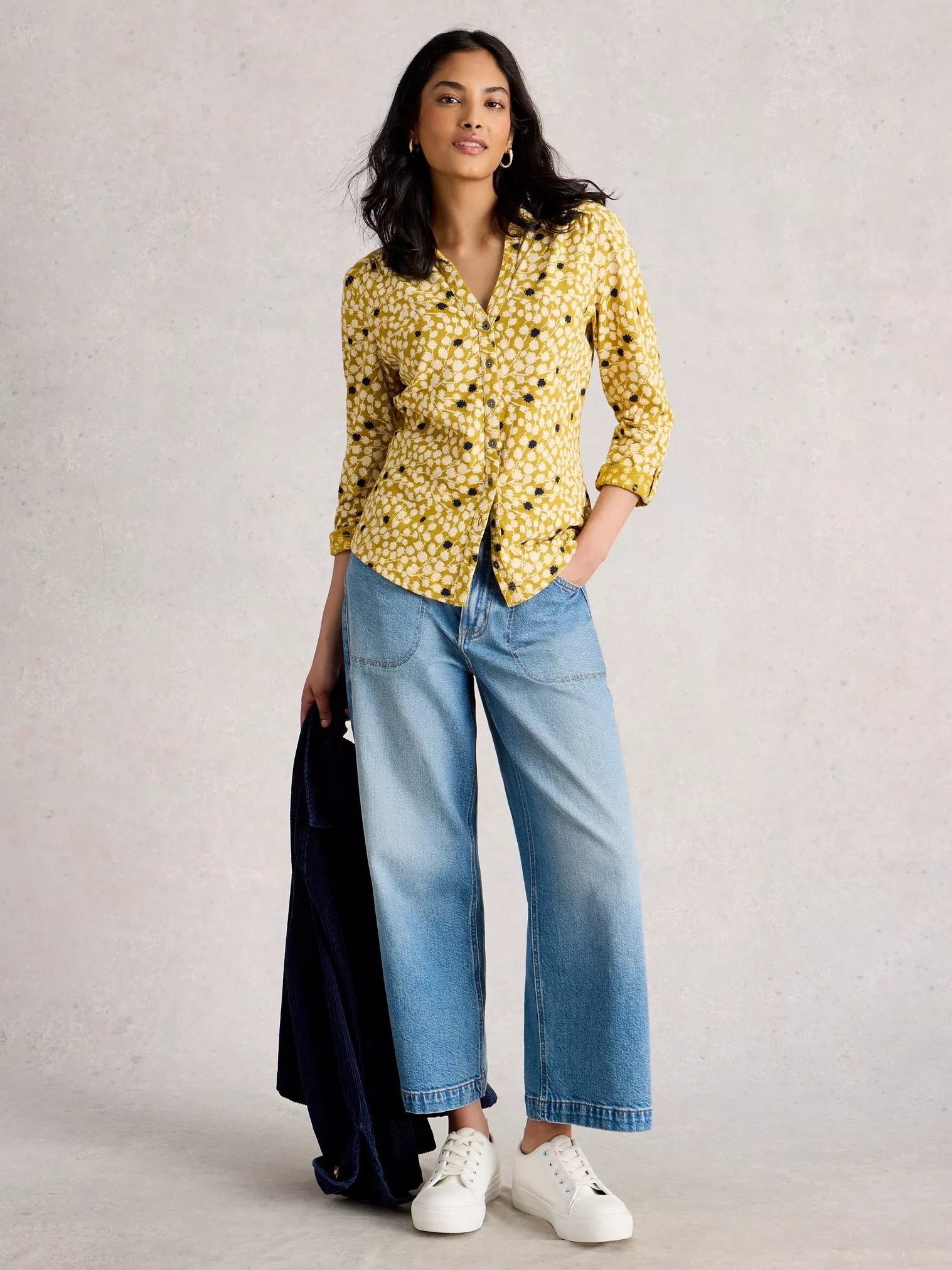 White Stuff Annie Jersey Shirt Chart Multi