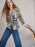 White Stuff Annie Jersey Shirt Orange Multi