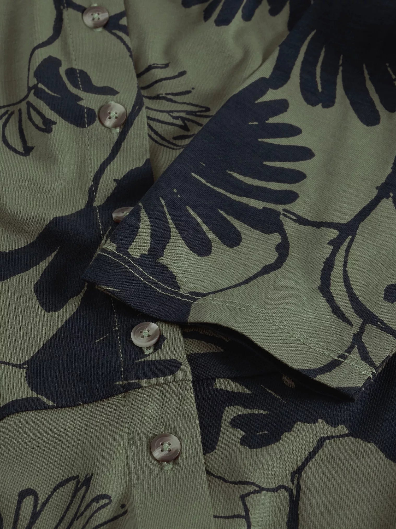 White Stuff Rua Jersey Shirt Dress Green Multi