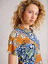 White Stuff Rua Jersey Shirt Dress Orange Multi