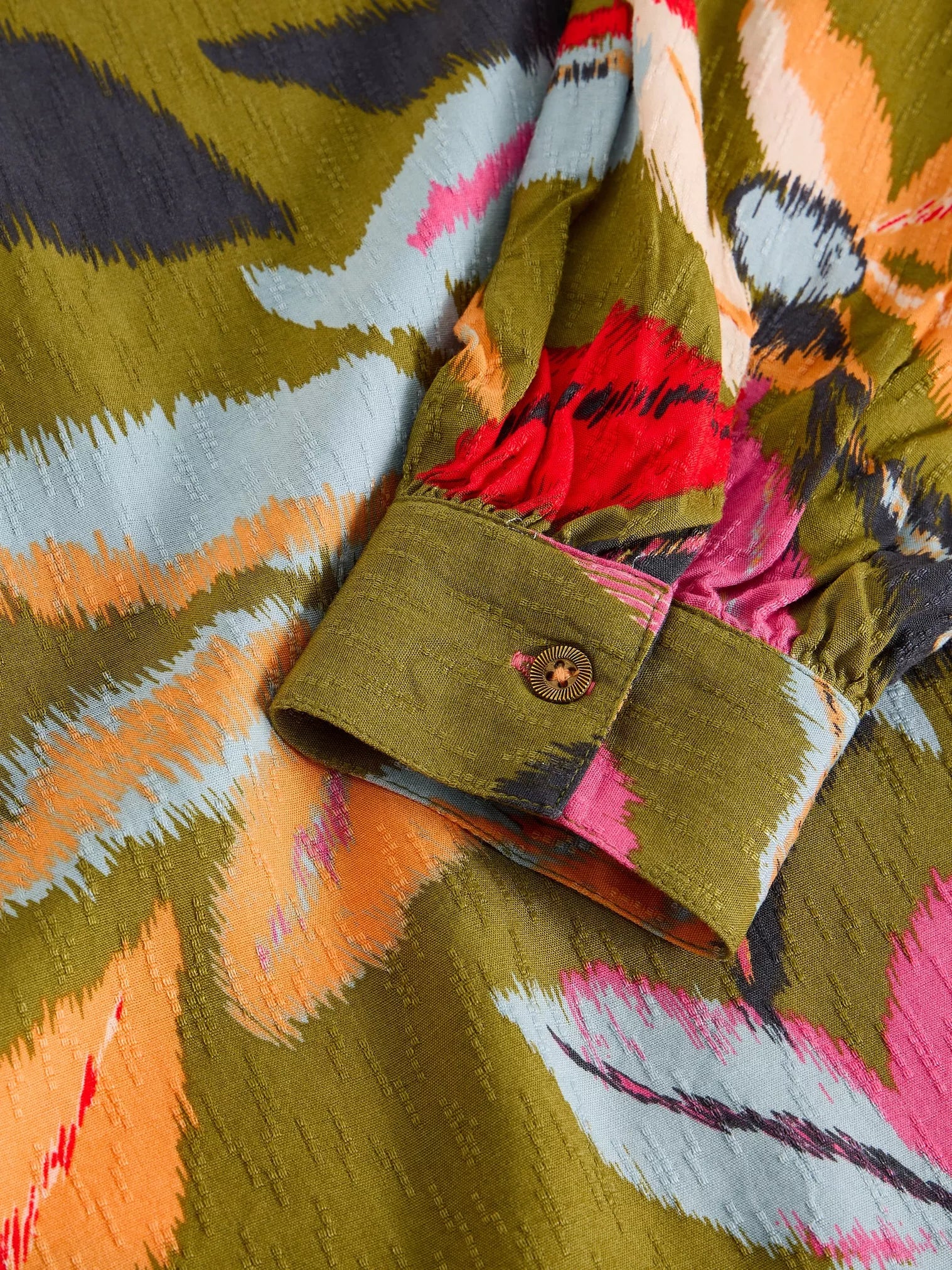 White Stuff Ulla Top Green Multi