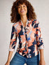 White Stuff Annie Printed Sparkle Shirt Navy Print