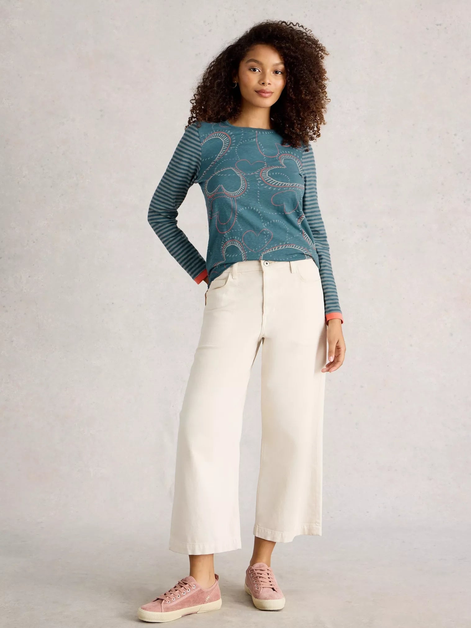 White Stuff Clara Ls Tee Blue Multi