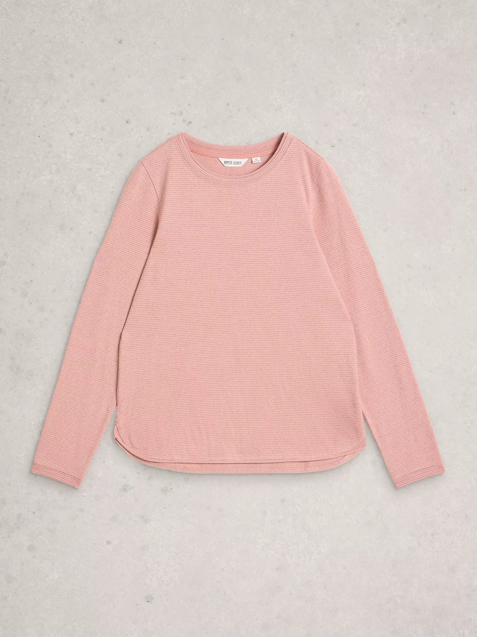 White Stuff Clara Ls Sparkle Tee Dus Pink