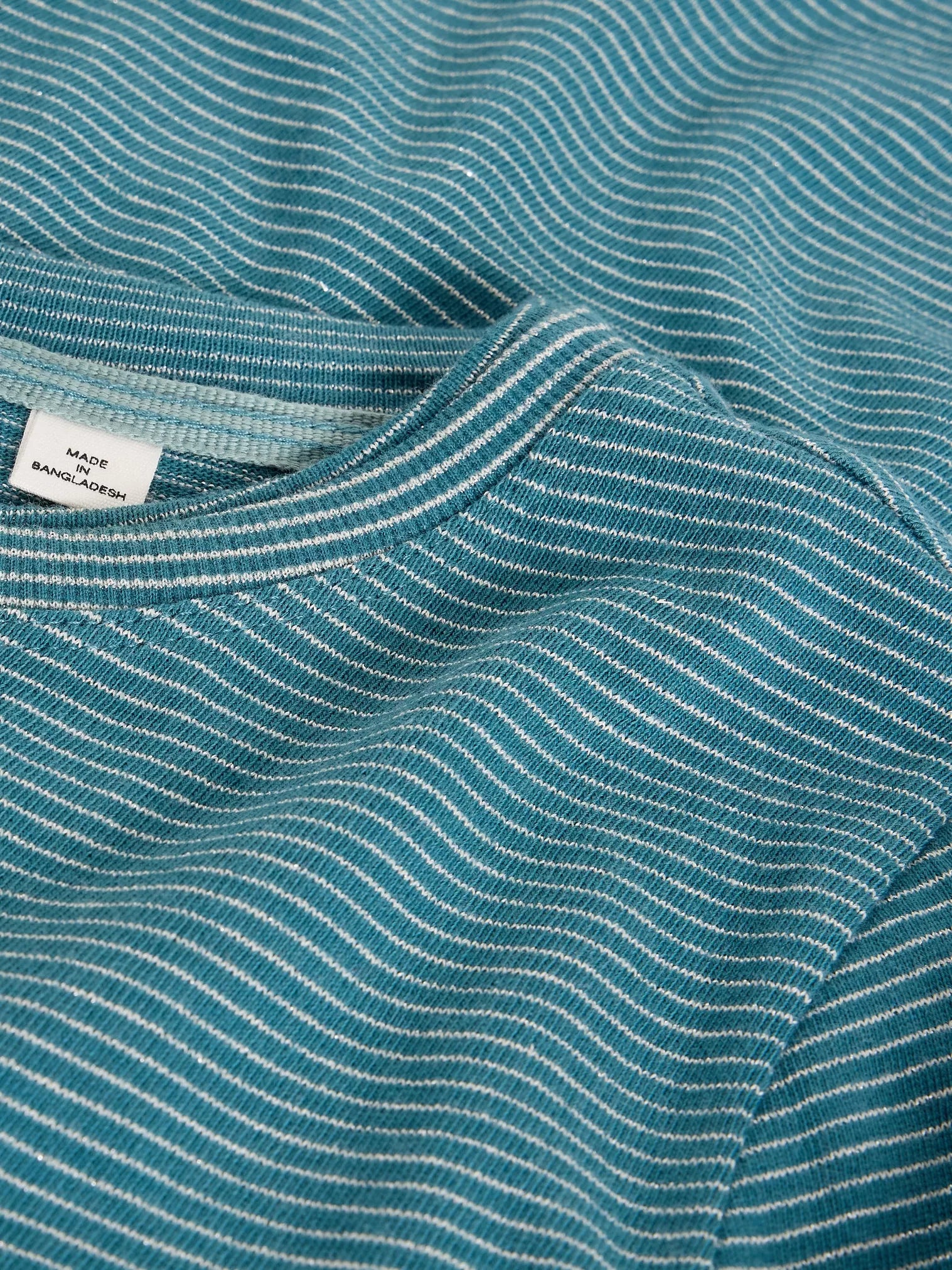 White Stuff Clara Ls Sparkle Tee Mid Blue