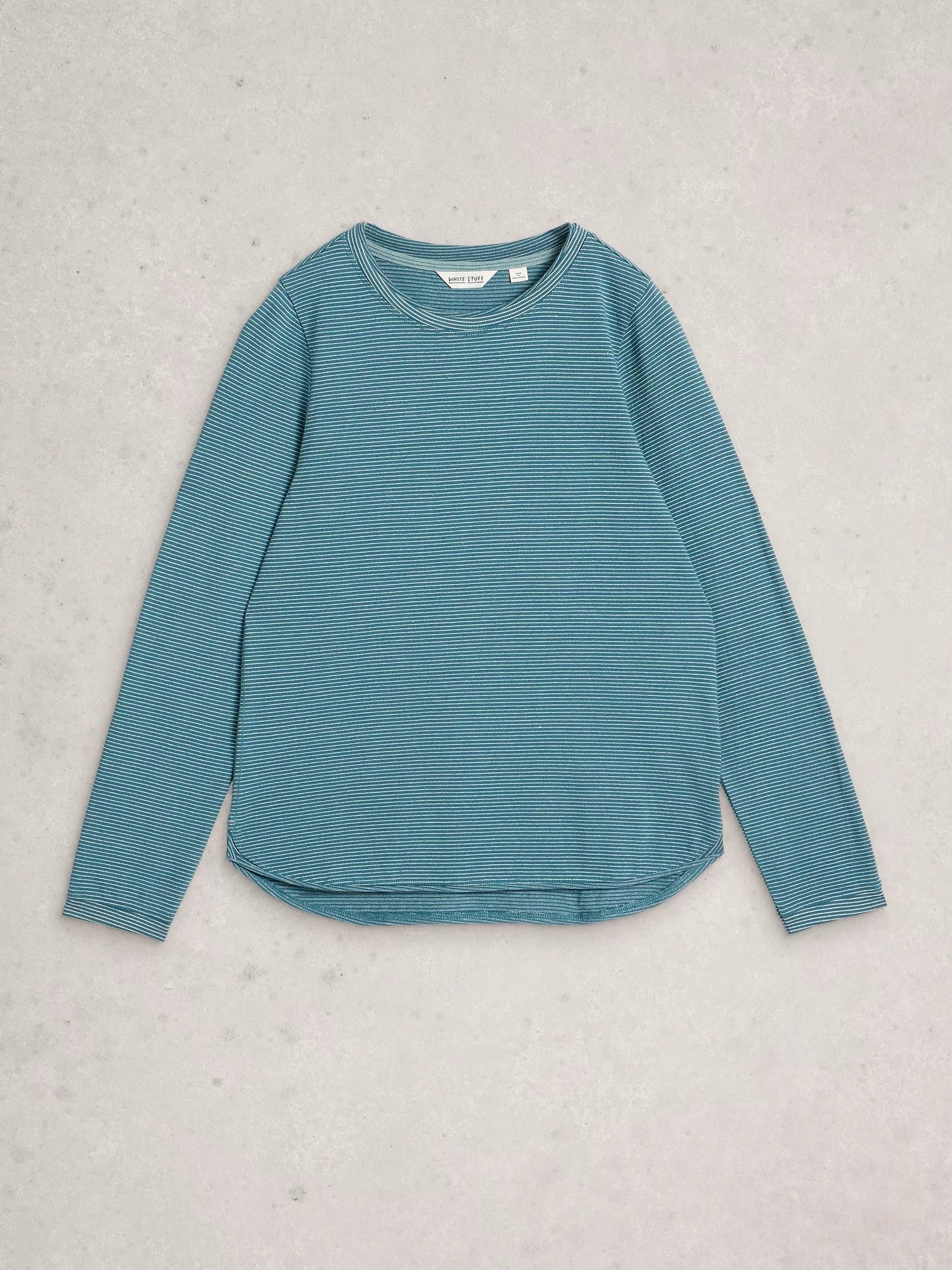 White Stuff Clara Ls Sparkle Tee Mid Blue