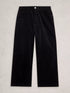 White Stuff Tia Velvet Wide Leg Crop Pure Black