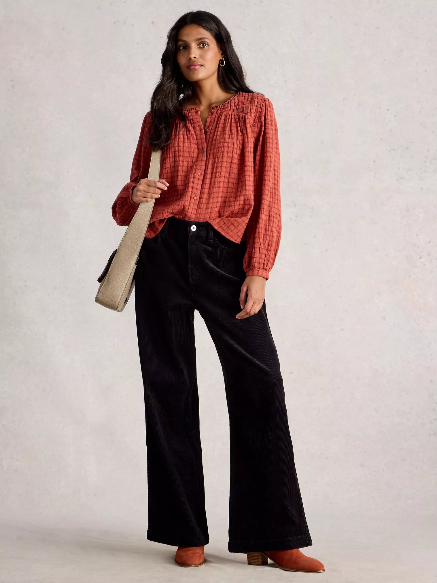 White Stuff Tia Velvet Wide Leg Crop Pure Black