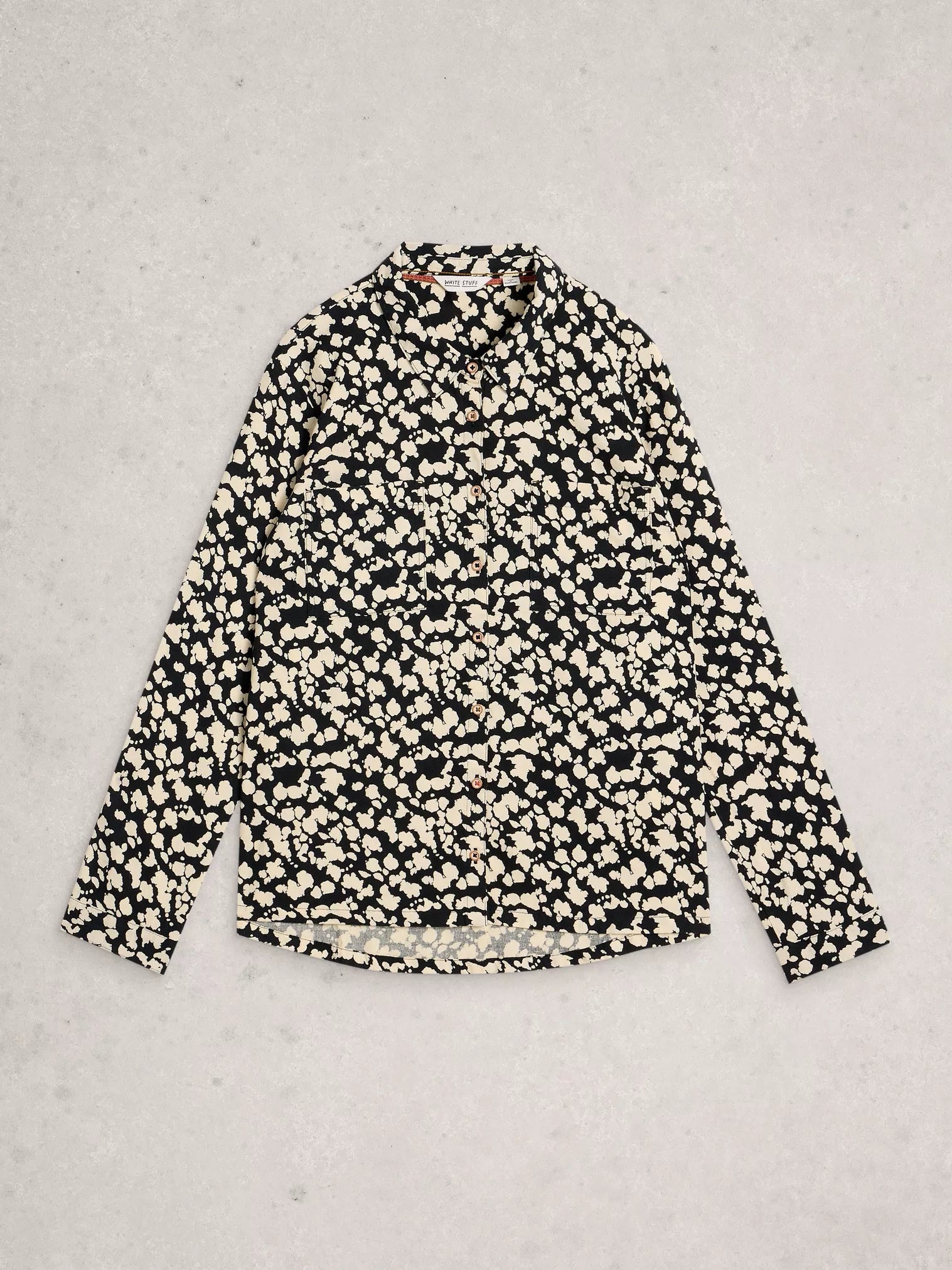 White Stuff Sophie Printed Shirt Black Print
