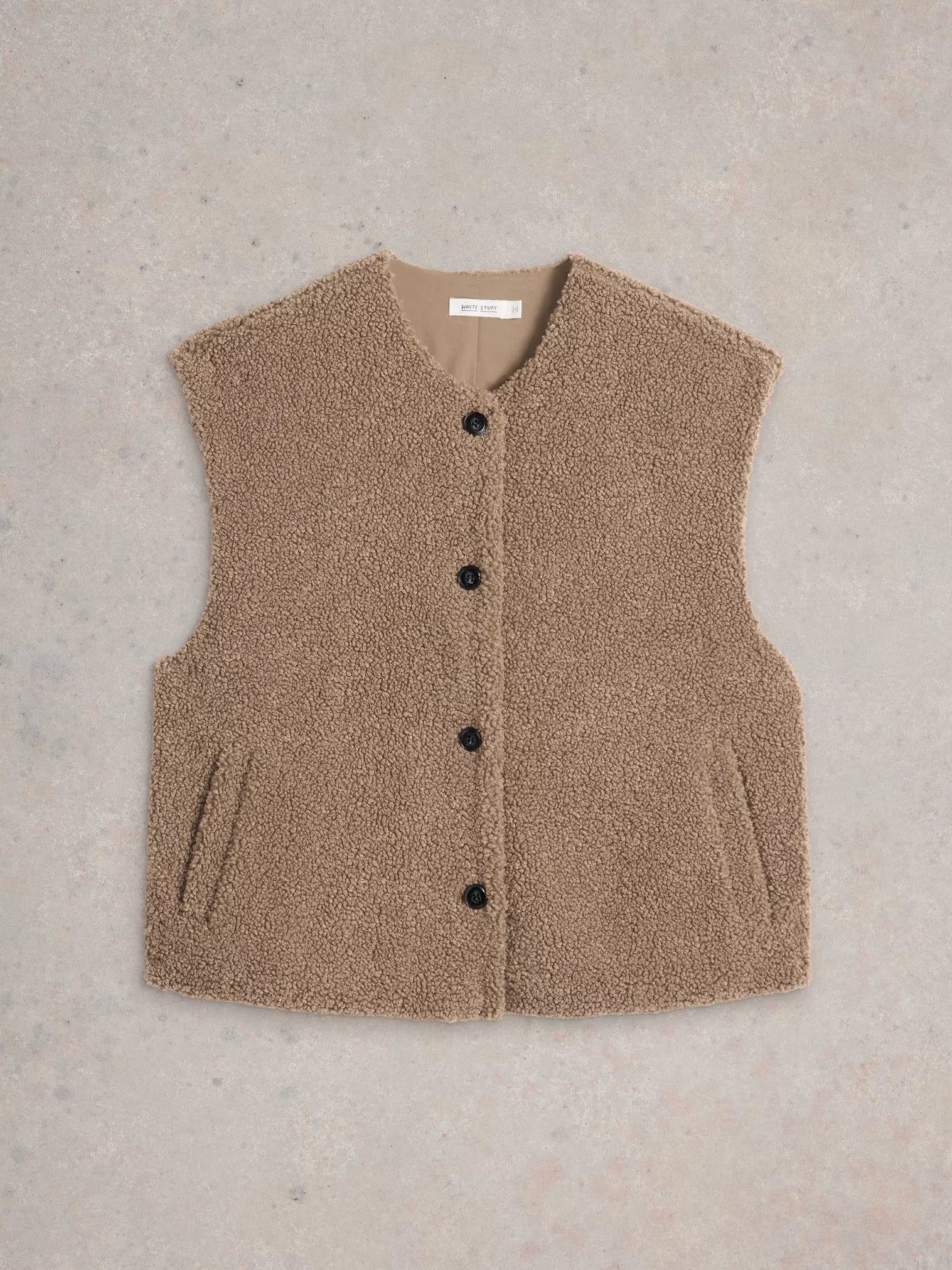 White Stuff Borg Gilet Dark Natural