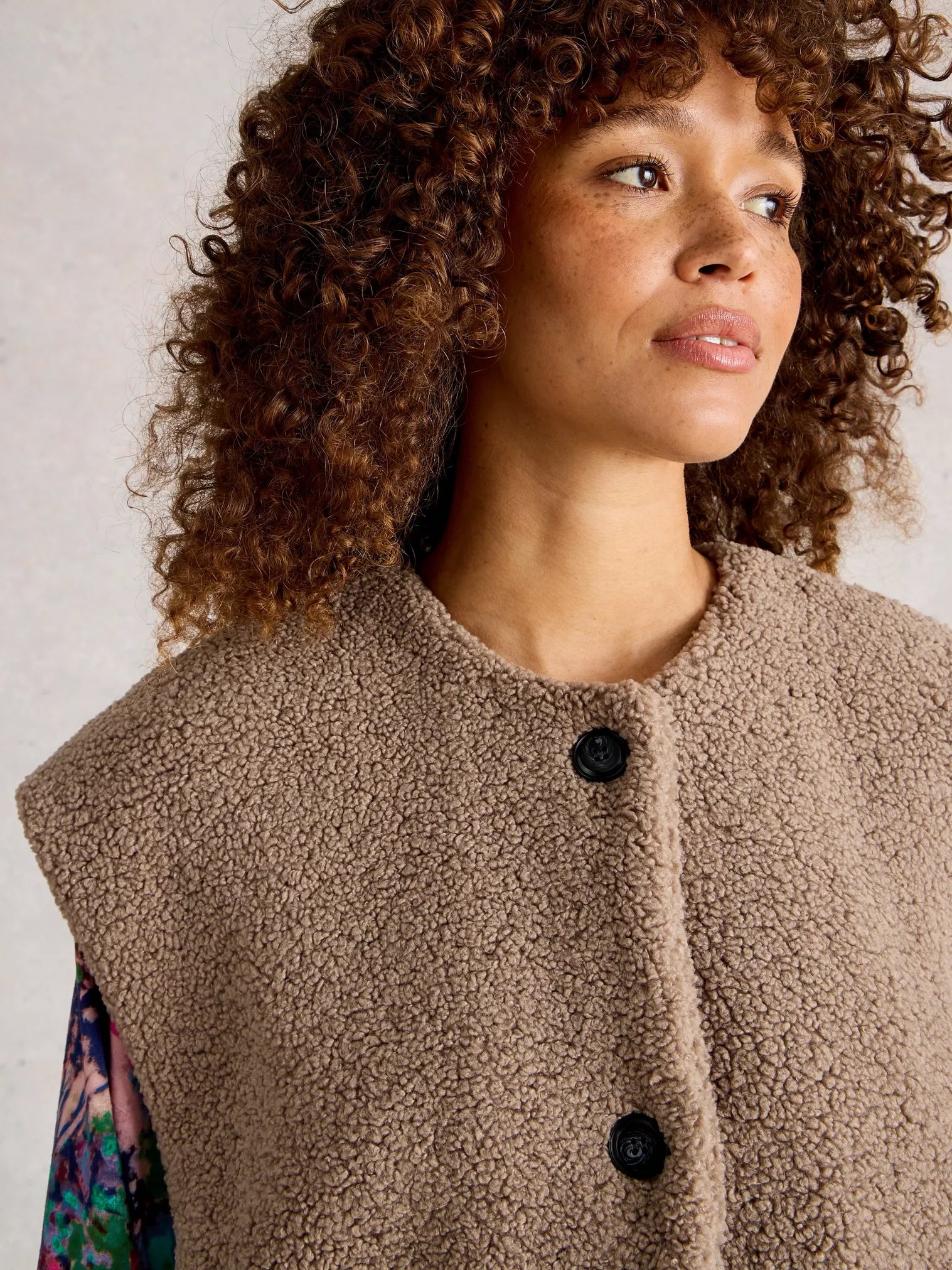 White Stuff Borg Gilet Dark Natural