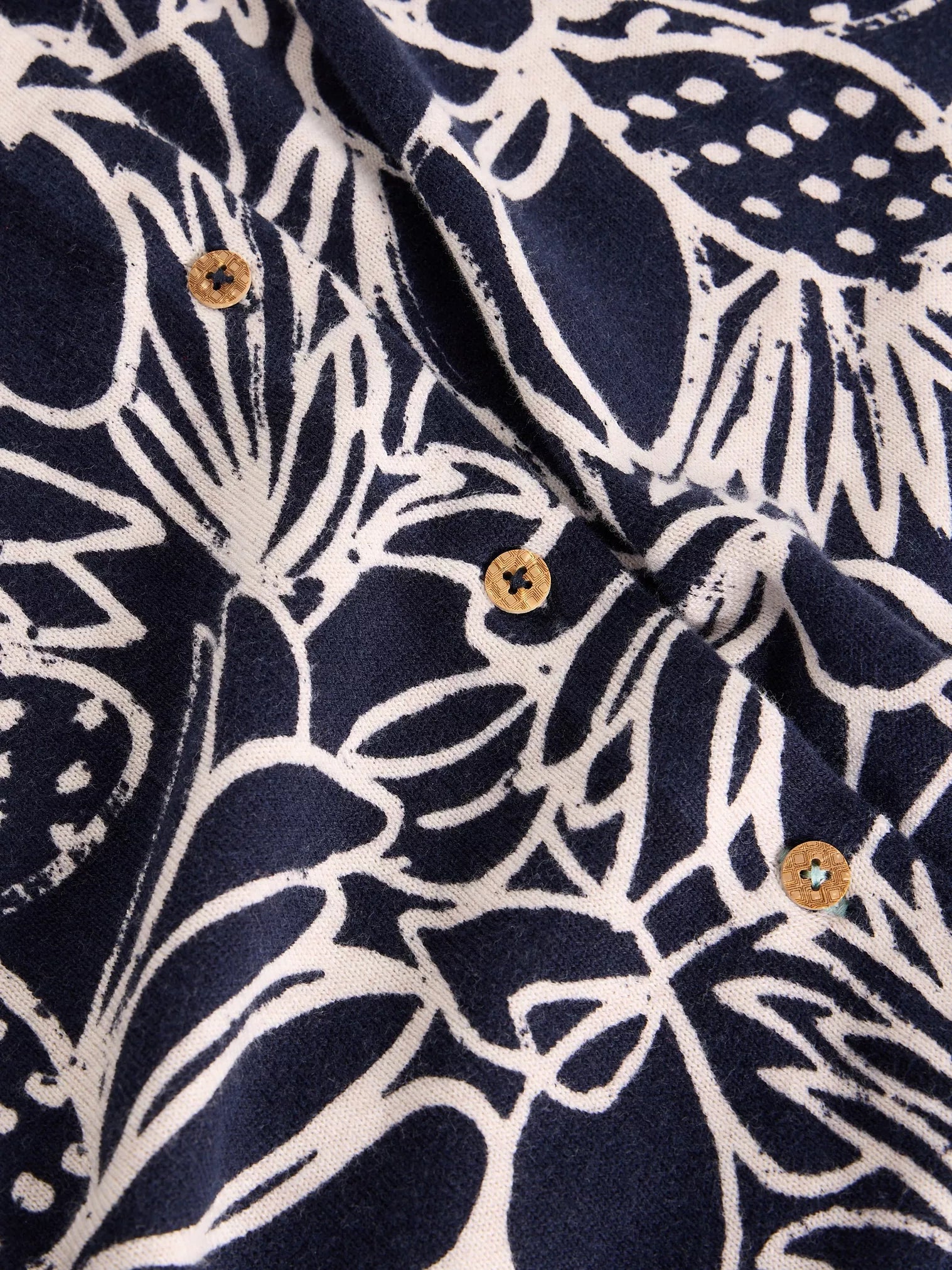 White Stuff Lulu Print Cardi Navy Multi