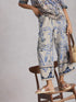 White Stuff Shelly Linen Blend Culotte Ivory Print