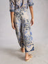 White Stuff Shelly Linen Blend Culotte Ivory Print