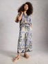 White Stuff Shelly Linen Blend Culotte Ivory Print