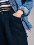 White Stuff Tia Linen Wide Leg Crop Dark Navy