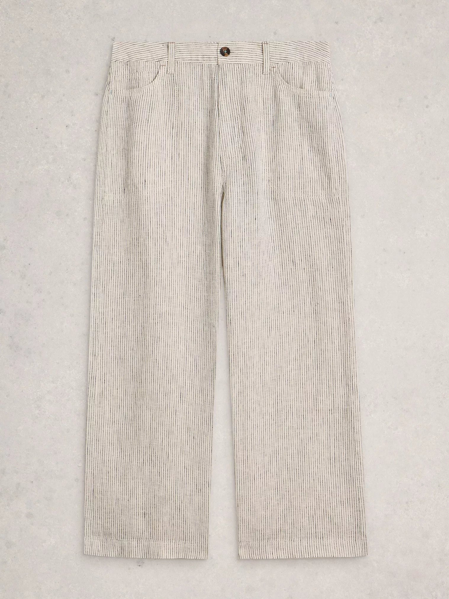 White Stuff Tia Linen Wide Leg Crop Ivory Multi