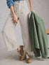 White Stuff Tia Linen Wide Leg Crop Ivory Multi