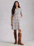 White Stuff Olivia Jersey Dress Blue Print