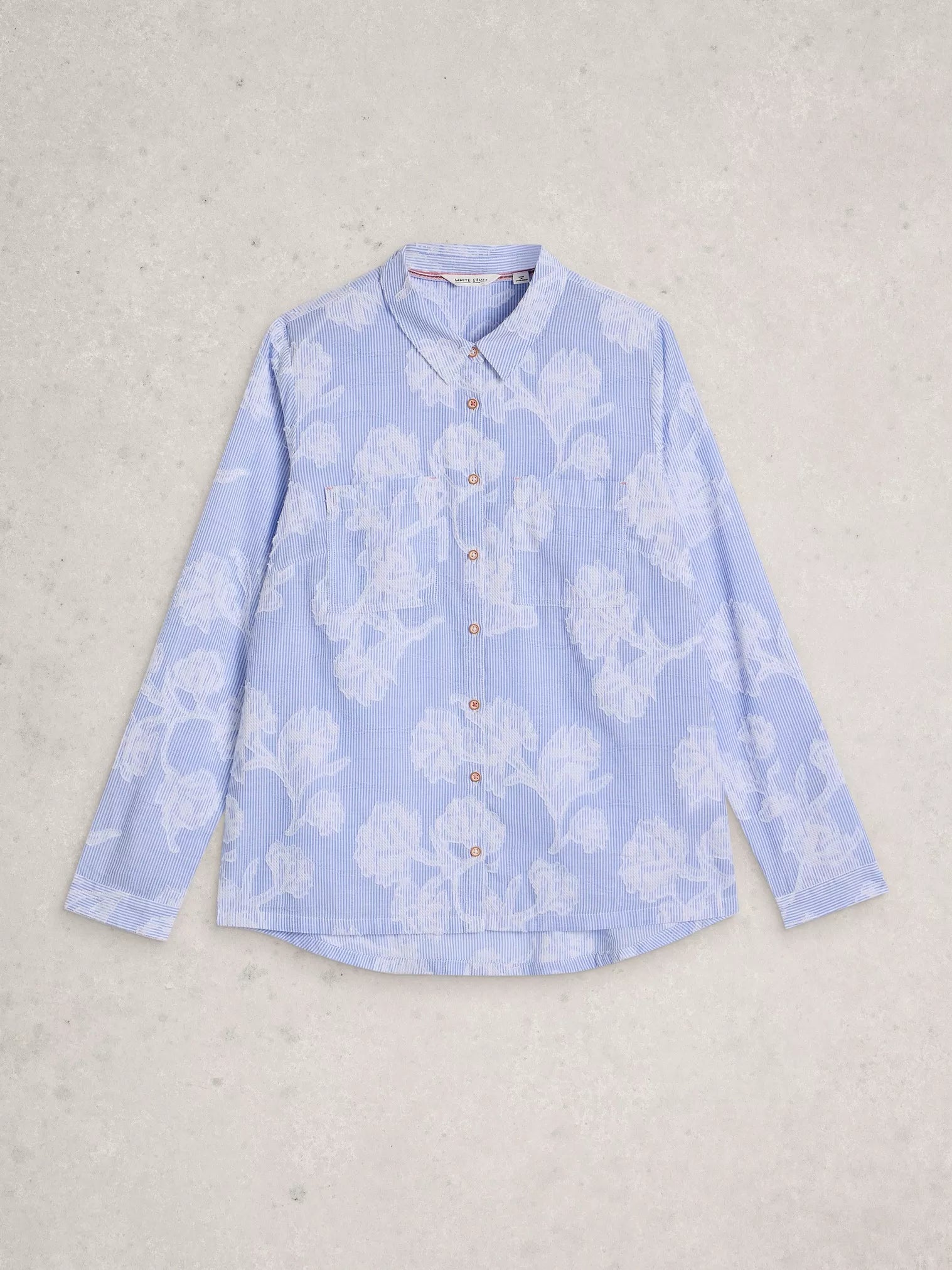 White Stuff Sophie Jacquard Shirt Blue Multi