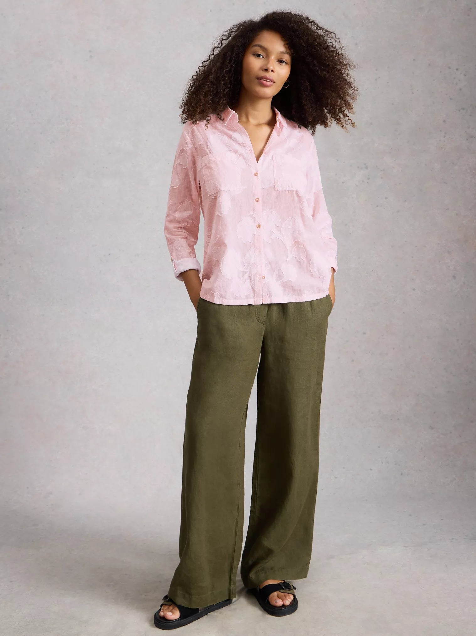 White Stuff Sophie Jacquard Shirt Pink Multi