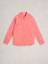 White Stuff Sophie Linen Shirt Mid Coral