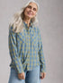 White Stuff Sophie Organic Check Shirt Blue Multi