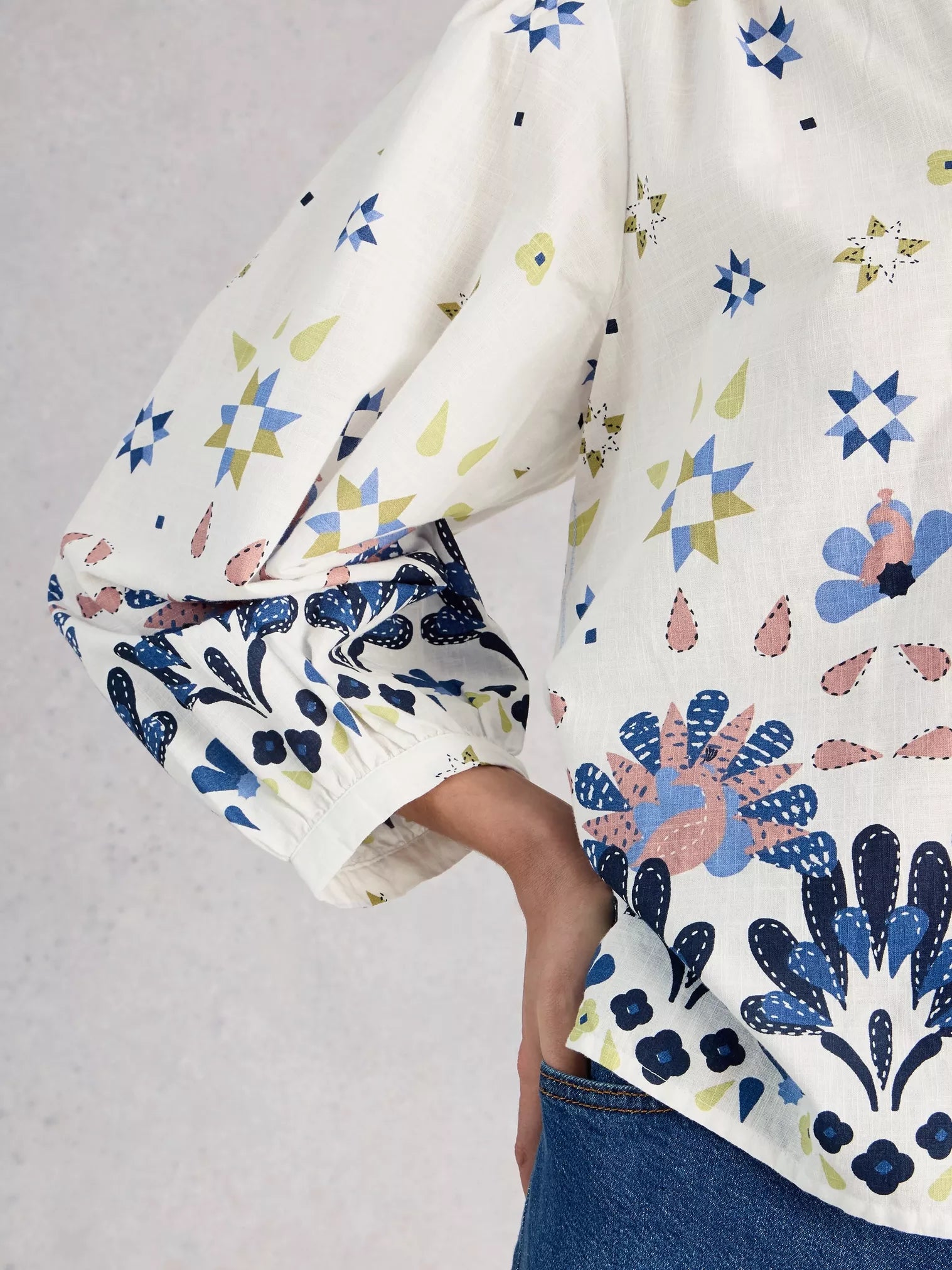 White Stuff Lana Top Ivory Multi